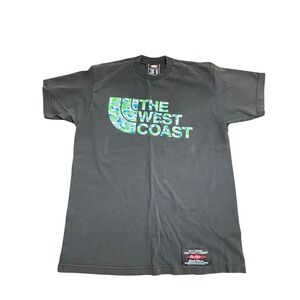 Vintage West Coast Garment Co Mens Large Black Graphic T-Shirt Made in USA